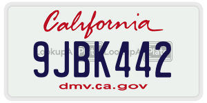 9JBK442  license plate in CA