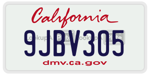 9JBV305  license plate in CA