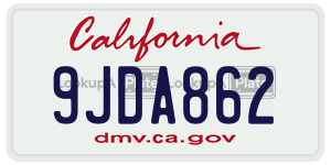 9JDA862  license plate in CA