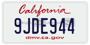 9JDE944 license plate in California