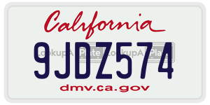 9JDZ574 license plate in California
