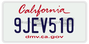 9JEV510 license plate in California