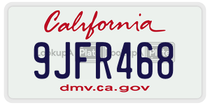 9JFR468 license plate in California