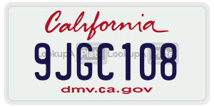 9JGC108 license plate in California