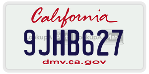 9JHB627 license plate in California