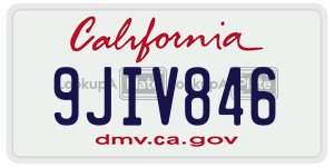 9JIV846 license plate in California