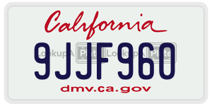 9JJF960 license plate in California