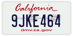 9JKE464 license plate in California