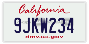 9JKW234 license plate in California