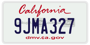 9JMA327 license plate in California