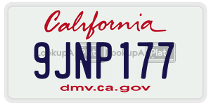 9JNP177 license plate in California