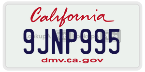 9JNP995  license plate in CA