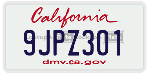 9JPZ301 license plate in California