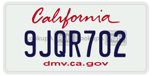 9JQR702 license plate in California