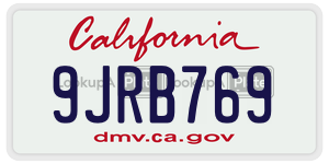 9JRB769  license plate in CA