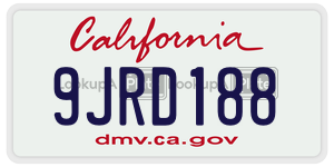 9JRD188 license plate in California