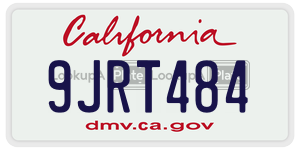 9JRT484 license plate in California