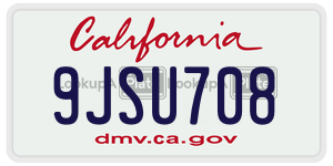 9JSU708 license plate in California