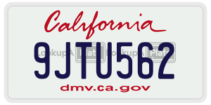 9JTU562 license plate in California