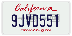 9JVD551  license plate in CA