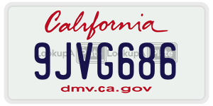 9JVG686 license plate in California