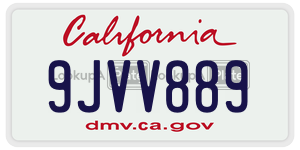9JVV889  license plate in CA
