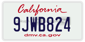9JWB824 license plate in California