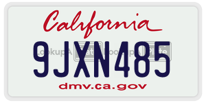 9JXN485 license plate in California