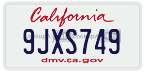 9JXS749 license plate in California