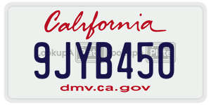 9JYB450  license plate in CA