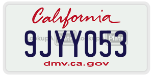 9JYY053 license plate in California
