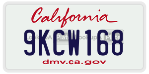 9KCW168 license plate in California