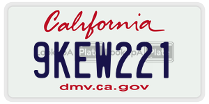 9KEW221  license plate in CA