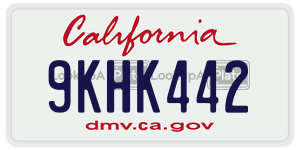 9KHK442 license plate in California