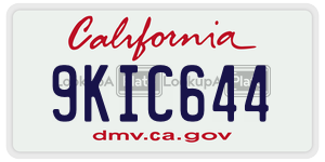 9KIC644  license plate in CA