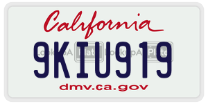 9KIU919 license plate in California