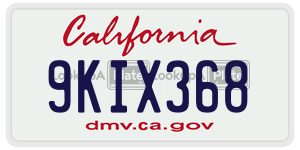 9KIX368  license plate in CA
