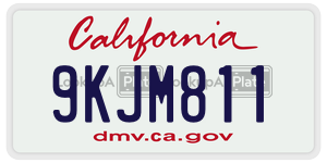 9KJM811 license plate in California
