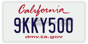 9KKY500 license plate in California