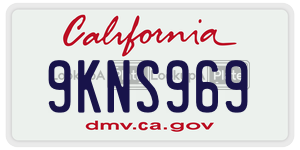 9KNS969  license plate in CA