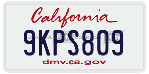 9KPS809 license plate in California