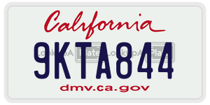 9KTA844 license plate in California