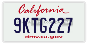 9KTG227 license plate in California