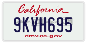 9KVH695 license plate in California