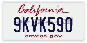 9KVK590 license plate in California