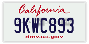 9KWC893 license plate in California
