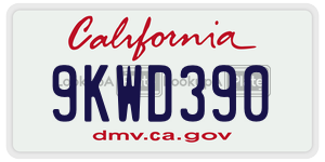 9KWD390 license plate in California