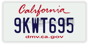 9KWT695 license plate in California