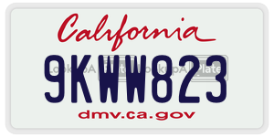 9KWW823  license plate in CA