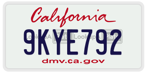 9KYE792 license plate in California